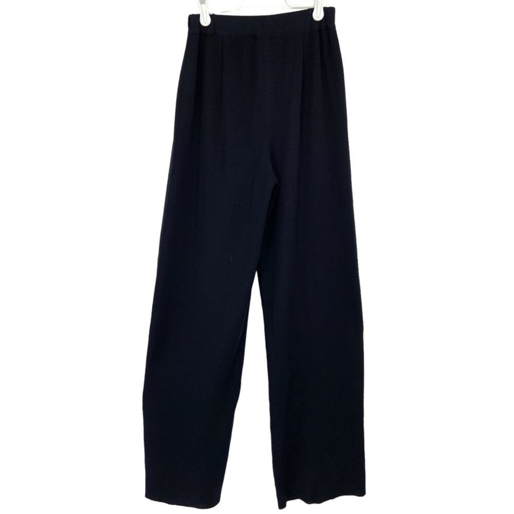 Exclusively Misook Black Pull-on High‎ Wasied Wide Leg Pants Small